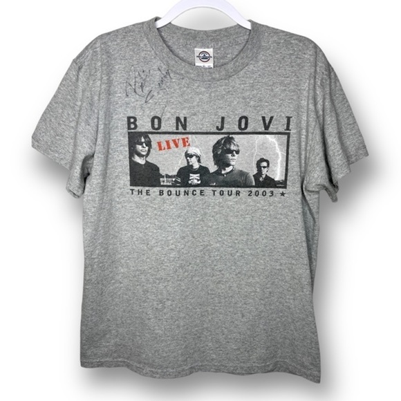 Ultra Rare Vintage 2003 Richie Sambora Autographed Bon Jovi Bounce Tour Tee - Picture 1 of 9